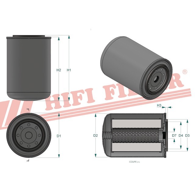 Filtre Hydraulique SH 63161 Hifi Filter référence fournisseur HIFSH63161